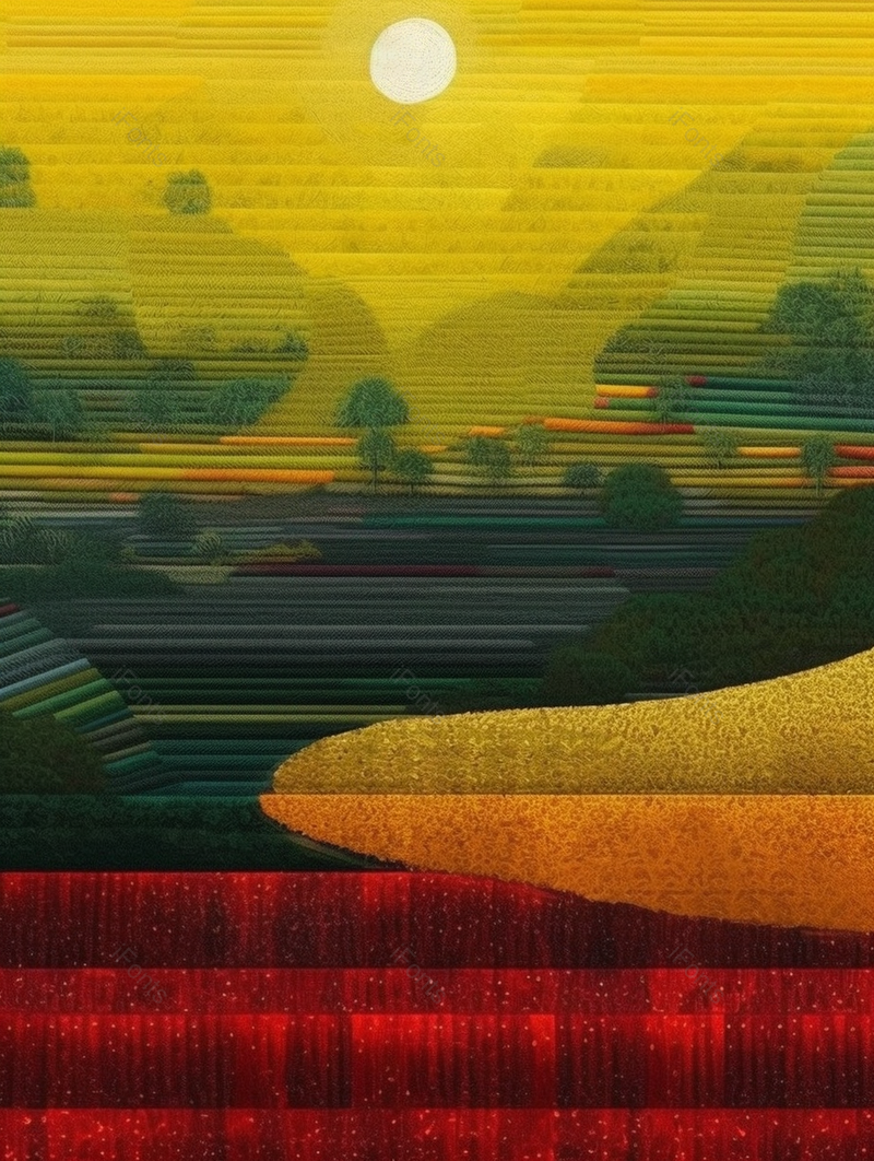 山顶上的日出温暖插画背景,插画/手绘图,插画/手绘图库,插画/手绘图下载,插画/手绘